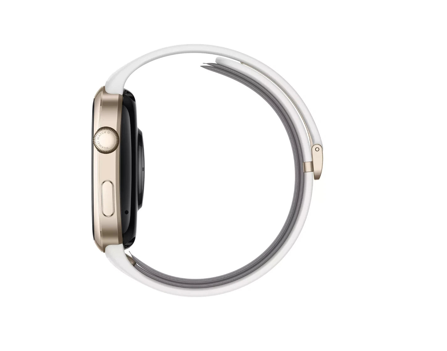 Huawei Watch D2 smartwatch in white, ultra-slim side profile.