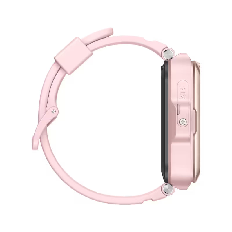 Huawei Watch Kids 4 Pro pink, right side view with strap detail.