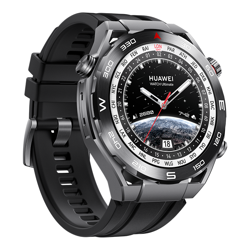 Huawei Watch Ultimate angled view showing bezel and premium design