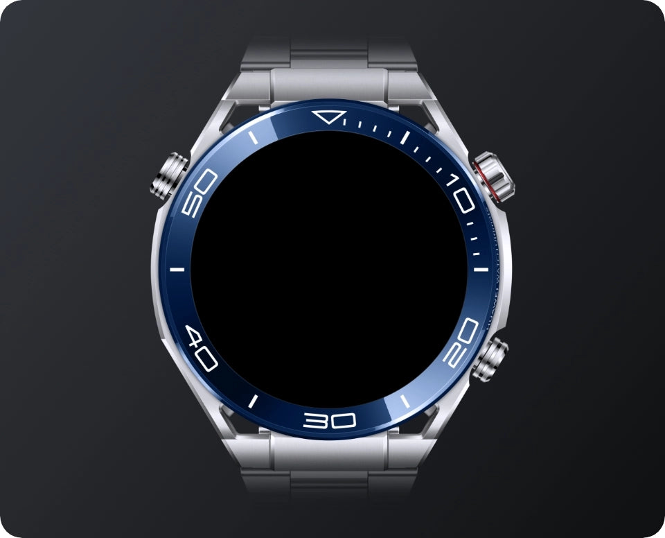 Huawei Watch Ultimate silver bezel close-up without strap